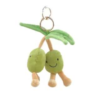 Bessie London CM136 Olive Duo Plush Bag Charm Accessory
