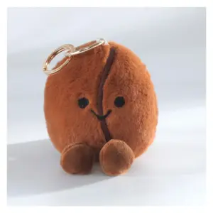 Bessie London CM139 Coffee Bean Plush Bag Charm Accessory