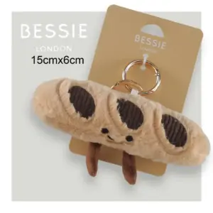 Bessie London CM220 French Baguette Plush Bag Charm Accessory