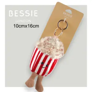 Bessie London CM322 Popcorn Plush Bag Charm Accessory