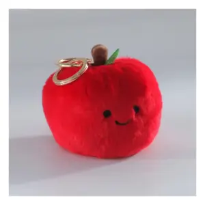 Bessie London CM432 Red Apple Plush Bag Charm Accessory