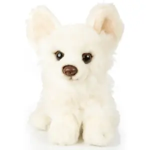 Uni Toys D22292A-W White Chihuahua 18cm Sitting Dog Plush Toy