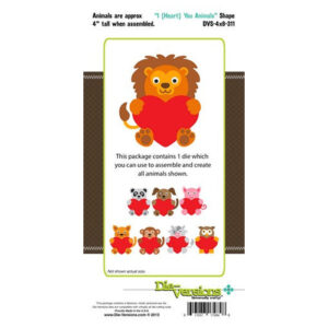 Die-Versions Shapes - I Heart You Animals