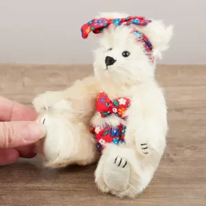 CoopersTown DWBBRELLE Elle Jointed 15cm Cream Bear with Patterned Bikini