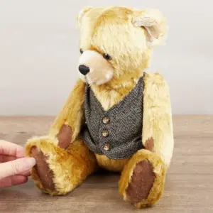 CoopersTown DWRTRUMAN Truman Jointed 34cm Golden Bear with Grey Waistcoat