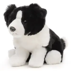 Uni Toys HBC2425 Black and White Border Collie Off-Leash 20cm Dog Plush Toy