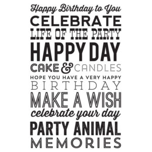 Hampton Art Wood Mounted Stamp Jellibean Birthday Collage