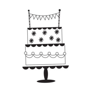 Hampton Art Wood Mounted Stamp Hf Celebrate Cake