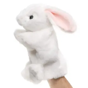 Uni Toys HPH2023 Rabbit Hand Puppet White 24cm Floppy Bunny Puppet Toy