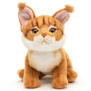 Uni Toys KM19A25-BR Brown/Ginger Maine Coon 18cm Standing Cat Plush Toy