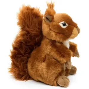 Uni Toys L69236R Red Squirrel with Fluffy Tail 22cm Standing Plush Toy