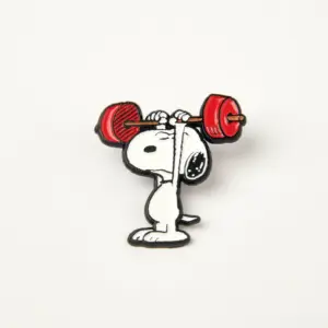 Magpie MA1808 Peanuts Work It! Enamel Pin - Weight Lifting
