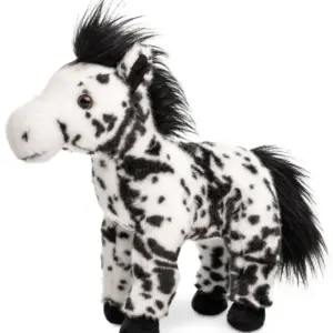 Uni Toys PF0301S White and Black Dappled Horse 28cm Pony Standing Plush Toy