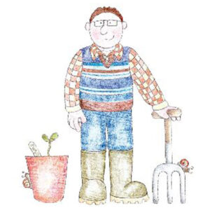 Beth Hughes Gardening Man (inca I)