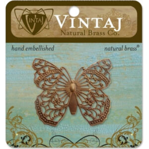 Vintaj Natural Brass Co. 46mm Filigree Butterfly