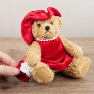 CoopersTown DWBBRBETTY Betty 19cm Light Brown Jointed Bear with Red Accessories