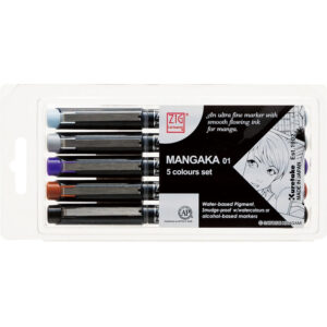 Kuretake Zig Cartoonist 01 Mangaka X5 Set5 Colour Set