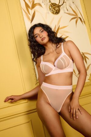 Icon Blush Pink Sheer Plunge Bra | UK 46H | Playful Promises