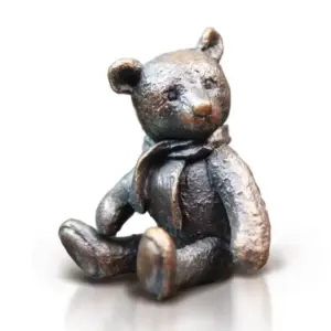 Richard Cooper 3004 Monty Bronze Bear Wearing Scarf Sitting Ornament
