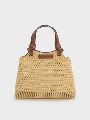 Charles & Keith - Mini Ida Knitted Tote Bag