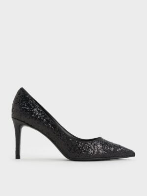 Charles & Keith - Emmy Glittered Pointed-Toe Pumps