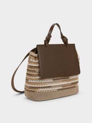 Charles & Keith - Girls' Ida Multi-Stripe Knitted Backpack