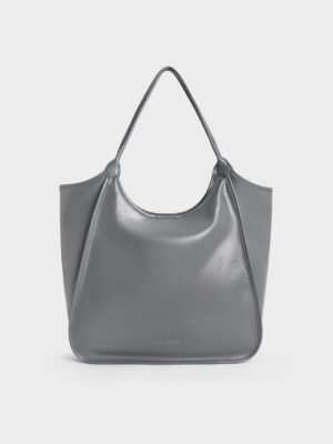 Charles & Keith - Sianna Crinkle-Effect Slouchy Tote Bag