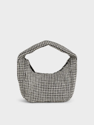 Charles & Keith - Crystal-Embellished Hobo Bag