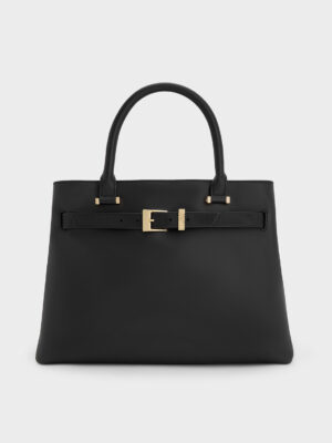 Charles & Keith - Voyager Leather Belted Tote Bag