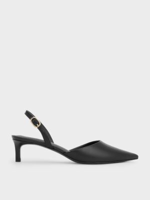 Charles & Keith - Pointed Slingback Kitten Heels