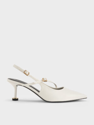 Charles & Keith - Wynn Buckled Sculptural-Heel Slingback Pumps