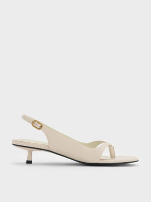 Charles & Keith - Rayne Thong Slingback Kitten Heels