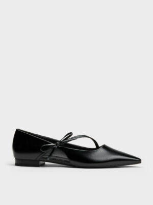 Charles & Keith - Pointed-Toe Bow-Strap Flats