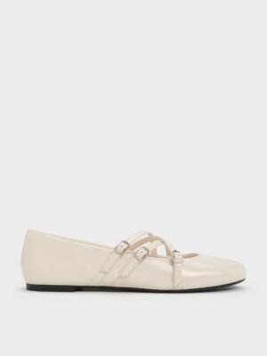 Charles & Keith - Triple-Strap Mary Jane Flats