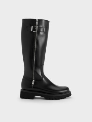 Charles & Keith - Lyndon Buckled Knee-High Boots