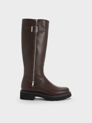 Charles & Keith - Lyndon Buckled Knee-High Boots