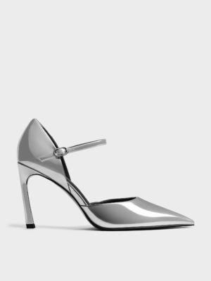 Charles & Keith - Metallic Pointed D'Orsay Stiletto Pumps