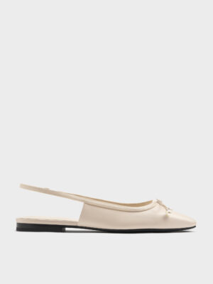 Charles & Keith - Barbara Pearl-Bow Slingback Flats