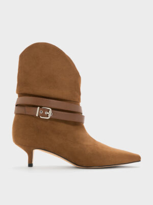 Charles & Keith - Karter Faux Suede Kitten-Heel Boots