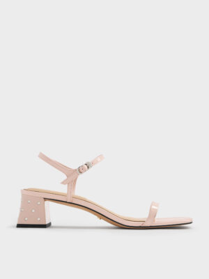 Charles & Keith - Emmaline Patent Leather Crystal Sandals