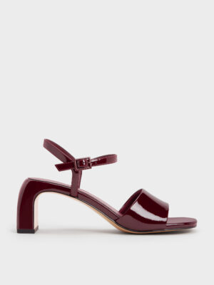 Charles & Keith - Patent Ankle-Strap Heeled Sandals