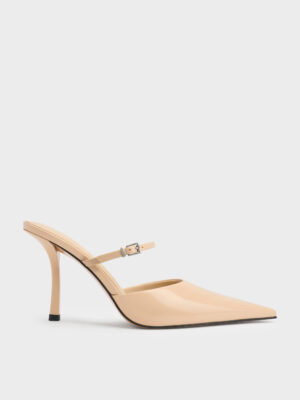 Charles & Keith - Tapered Square-Toe Heeled Mules