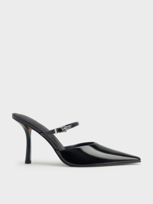 Charles & Keith - Tapered Square-Toe Heeled Mules