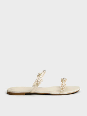 Charles & Keith - Orinda Knot-Pearl Slide Sandals