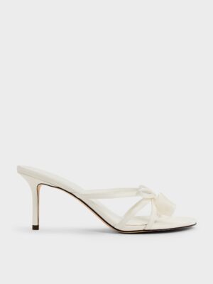 Charles & Keith - Bow Flower-Pearl Heeled Mules
