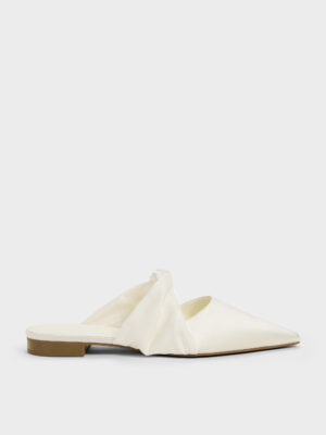 Charles & Keith - Satin Twisted-Strap Pointed Mules