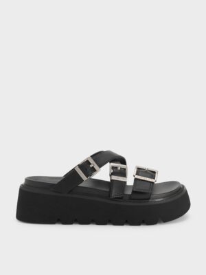 Charles & Keith - Laine Buckled Flatform Sandals