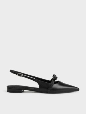 Charles & Keith - Kaleen Woven-Bow Slingback Flats