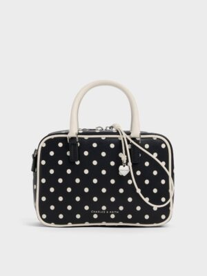 Charles & Keith - Sianna Polka-Dot Bowling Bag
