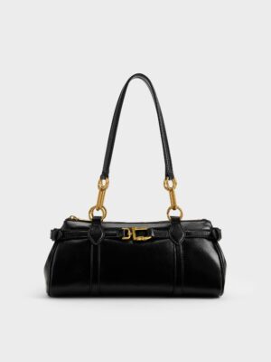 Charles & Keith - Gwynne Metallic-Accent Elongated Shoulder Bag